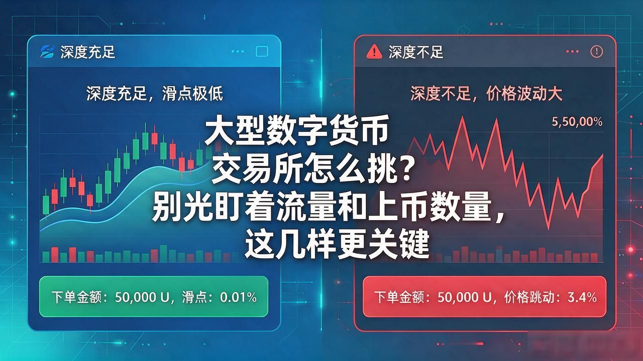 大型数字货币交易所怎么挑？别光盯着流量和上币数量，这几样更关键