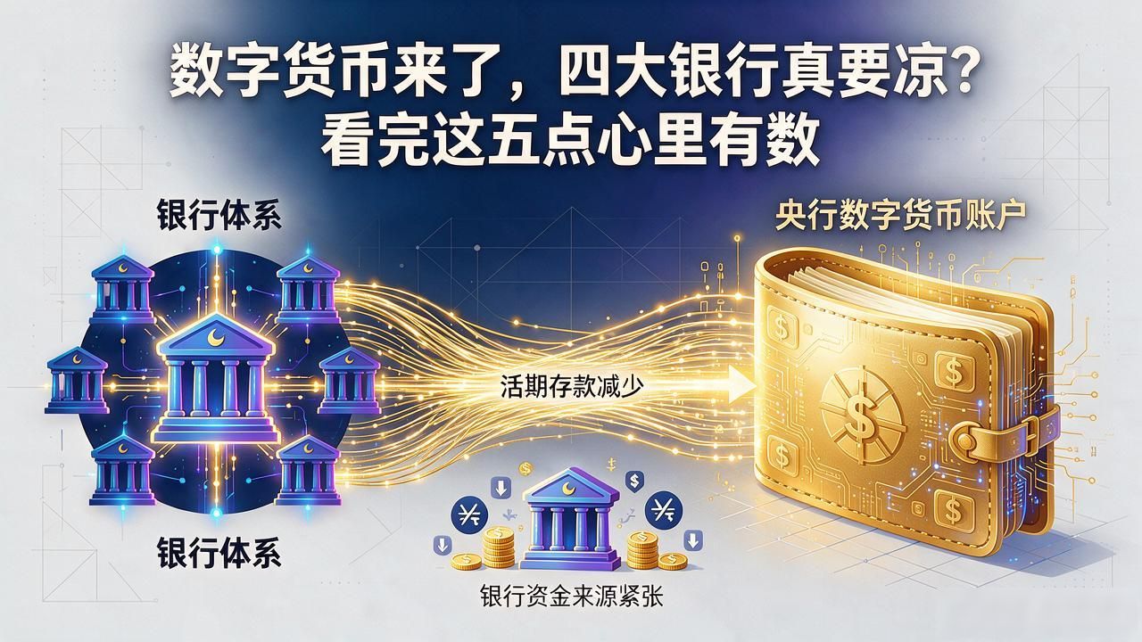 数字货币来了，四大银行真要凉？看完这五点心里有数