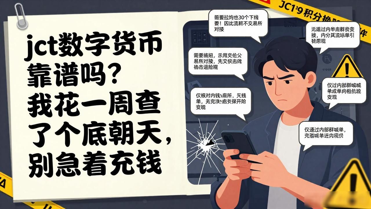 jct数字货币靠谱吗？我花一周查了个底朝天，别急着充钱
