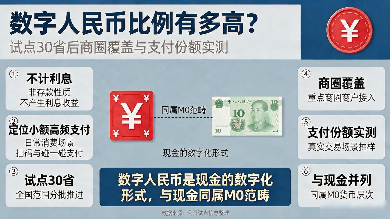 数字人民币比例有多高？试点30省后商圈覆盖与支付份额实测