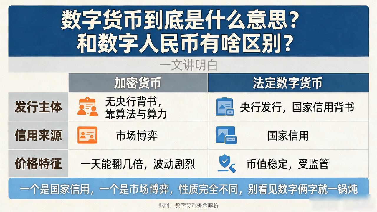数字货币到底是什么意思？和数字人民币有啥区别？讲明白