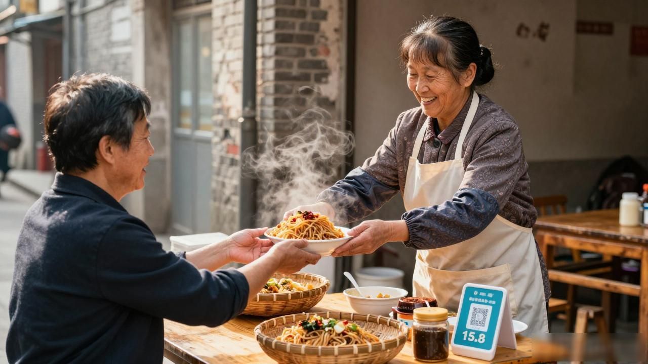 老城区数字货币普及情况_街边商户扫码支付转型_老城数字货币