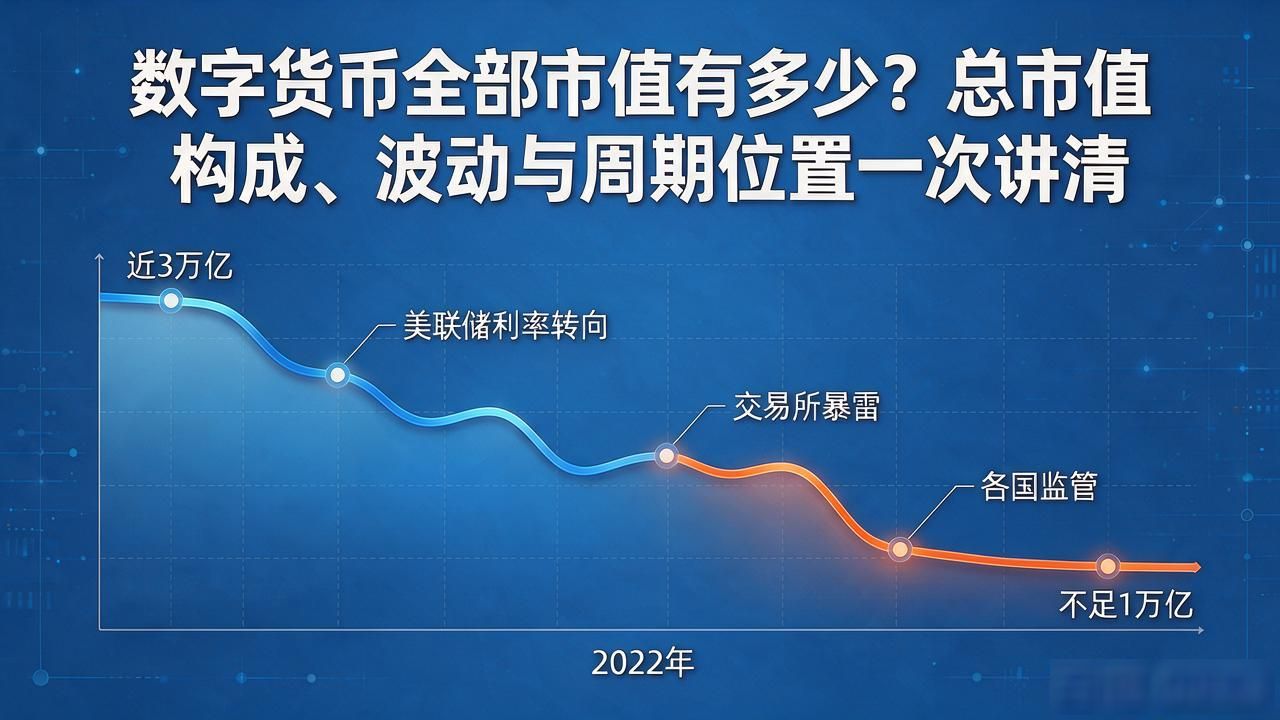 数字货币全部市值有多少？总市值构成、波动与周期位置一次讲清