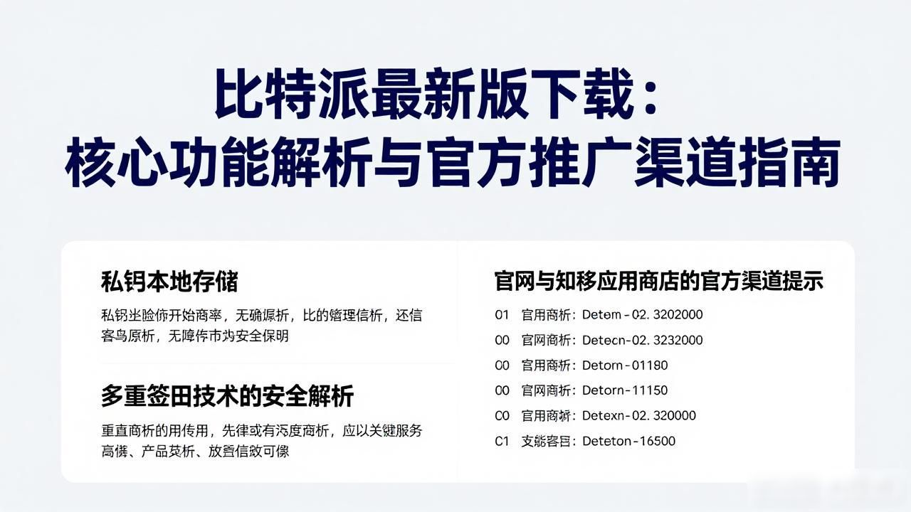 比特派最新版_比特派官方下载最新版的用户功能与推广渠道_比特派核心竞争力