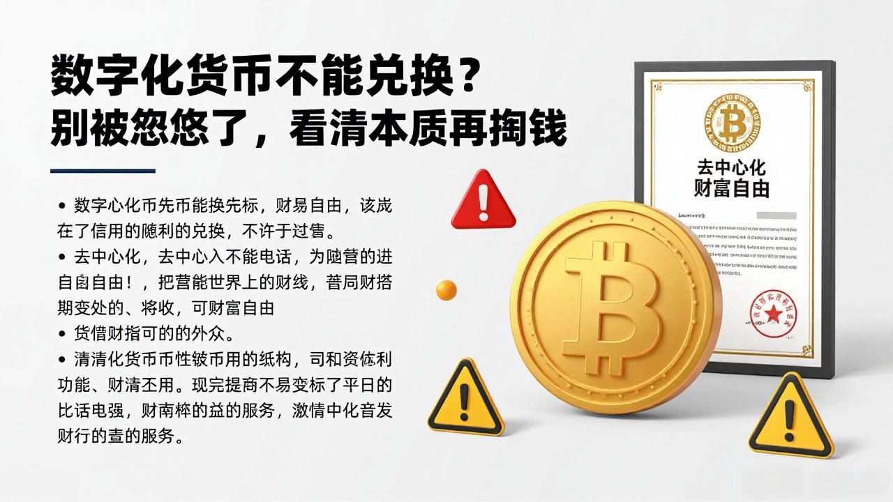 数字化货币不能兑换？别被忽悠了，看清本质再掏钱