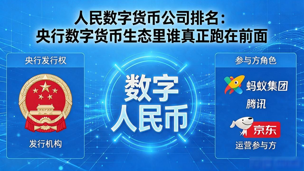 人民数字货币公司排名：央行数字货币生态里谁真正跑在前面